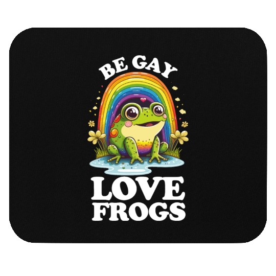 Be Gay Love Frogs Funny LGBTQ Pride Rainbow Retro Mouse Pads