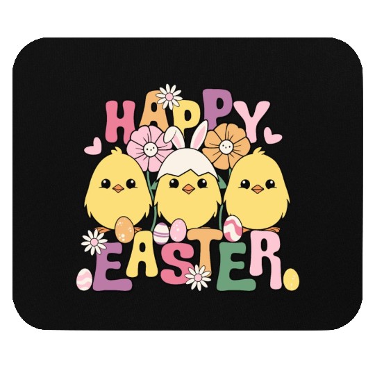 Happy Easter Easter eggs chicks Spring flowers Mouse Pads