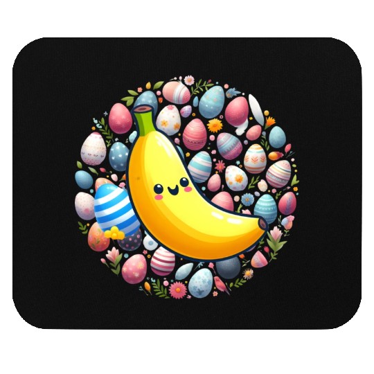 Banana Among Colorful Easter Eggs Mouse Pads