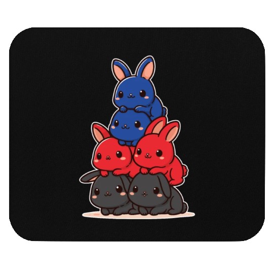 Bunnies Polyam Flag Pride Month Cute Bunnies Mouse Pads