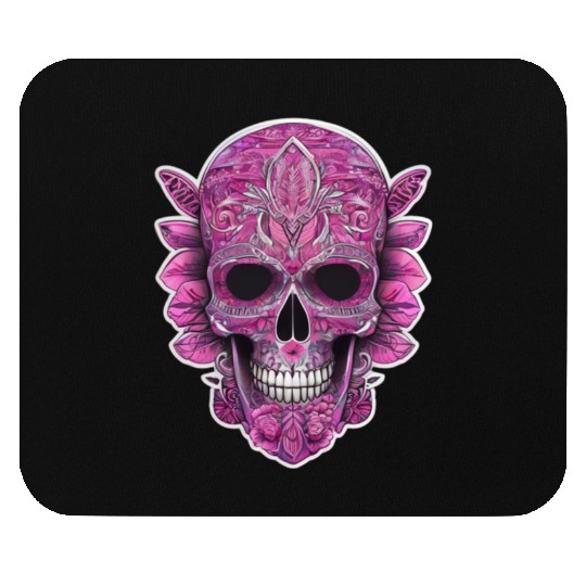 tribal pink mexican skull Mouse Pads