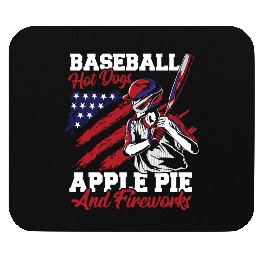 Baseball American Flag Patriotic Catcher 4th of Mouse Pads