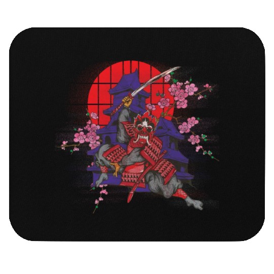 Samurai mask Mouse Pads
