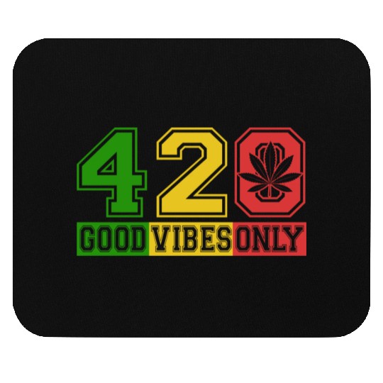 Witty 420 GoodVibes Herb Weed Marijuana Design Mouse Pads