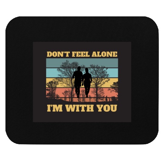 Black Yellow Retro Don t Feel Alone Mouse Pads