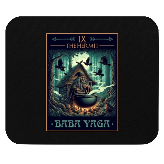 Baba Yaga The Hermit Tarot Card Pagan Witch Mouse Pads