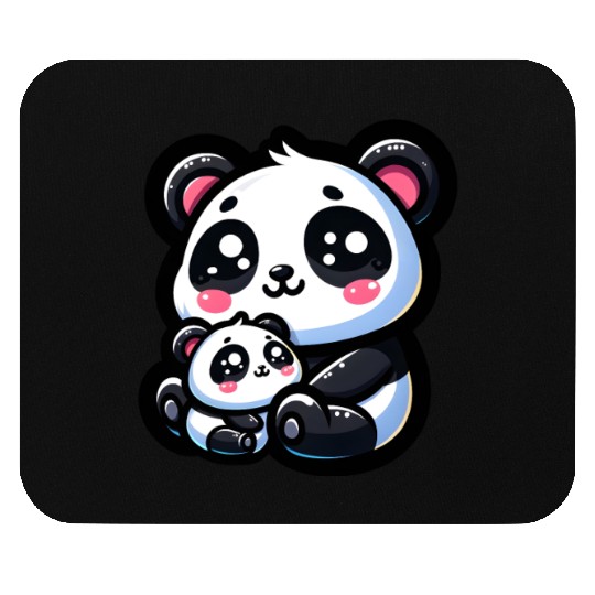 Proud Mother Panda With Her Cub for Mother's Day Mouse Pads
