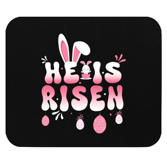 He Is Risen Easter Celebration Theme Bunny Eggs Mouse Pads