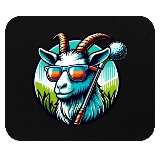 Goat Golfer Golf Course Dog Owner Mouse Pads