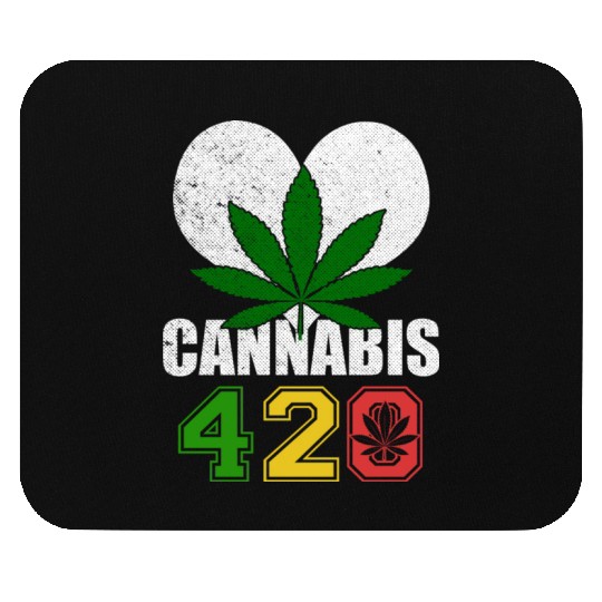 Sidesplitting 420 Love Herb Weed Marijuana Design Mouse Pads
