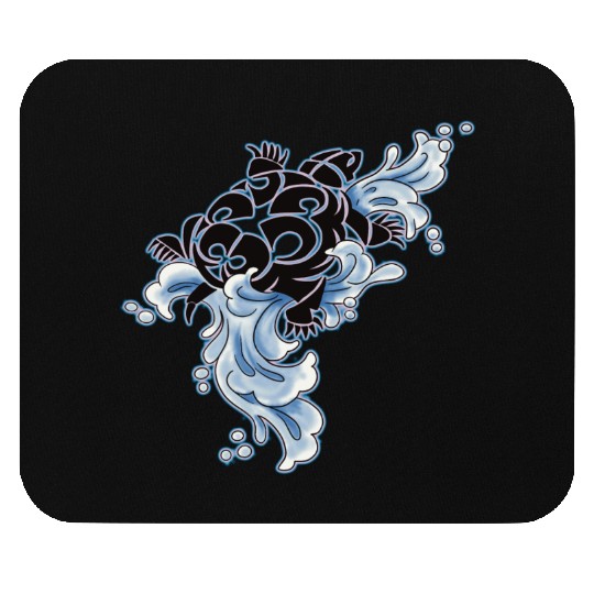 Tribal Turtle Riding Waves - Kids Mouse Pads Designs