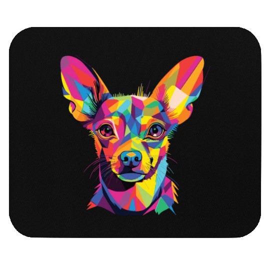 Watercolor Colorful Russian Toy Terrier Mouse Pads