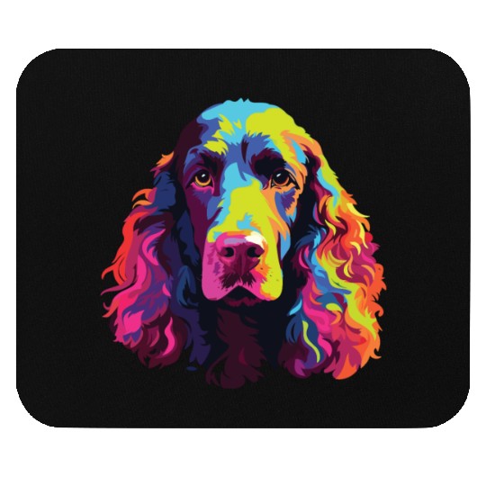 Watercolor Colorful Irish Water Water Spaniel Mouse Pads