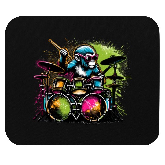Monkey Playing Drums Drum Drummer Drumming Mouse Pads