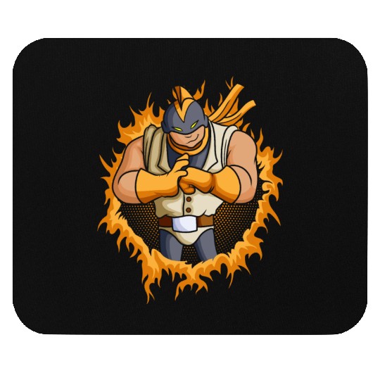 The Warrior With Halftone Background Mouse Pads