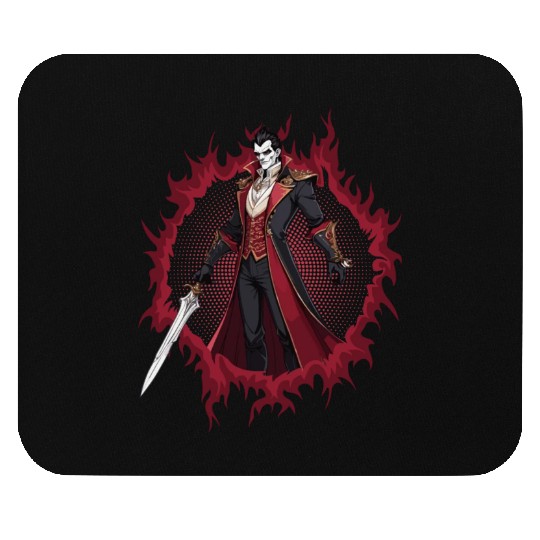 Vampire Lord With Halftone Background Mouse Pads
