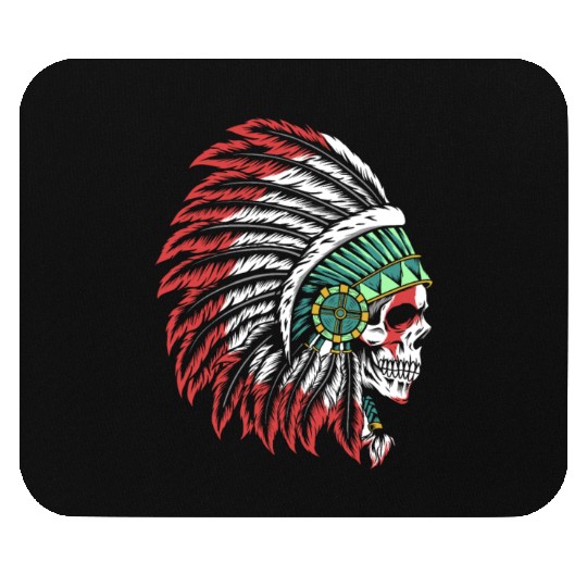 Indigenous Native American Skull Skull Head Mouse Pads