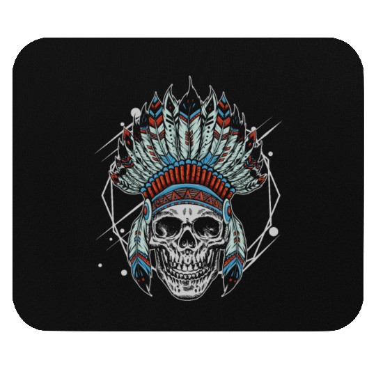 Indigenous Native American Skull Head Mouse Pads