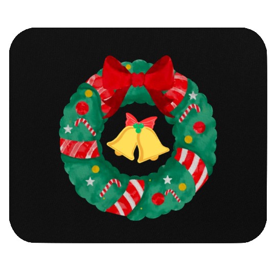 Christmas Wreath with Bells Mouse Pads