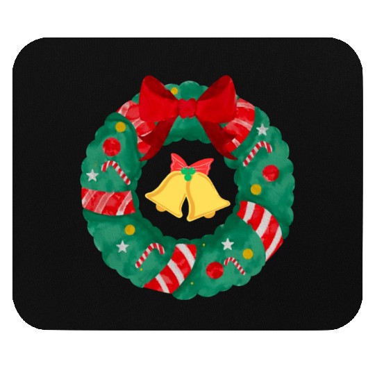 Christmas Wreath with Bells Mouse Pads