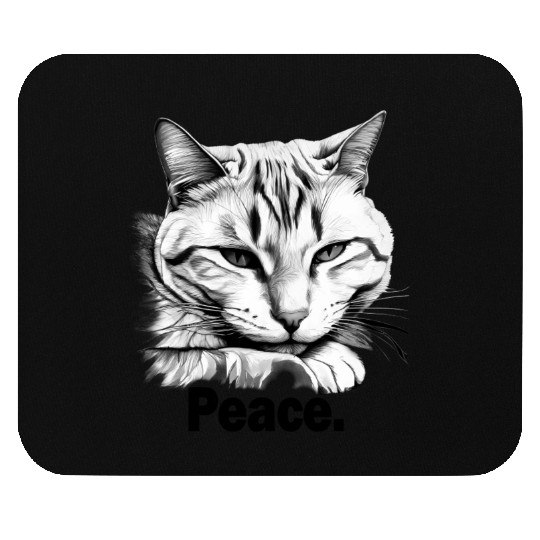 Peaceful Tabby Art Mouse Pads