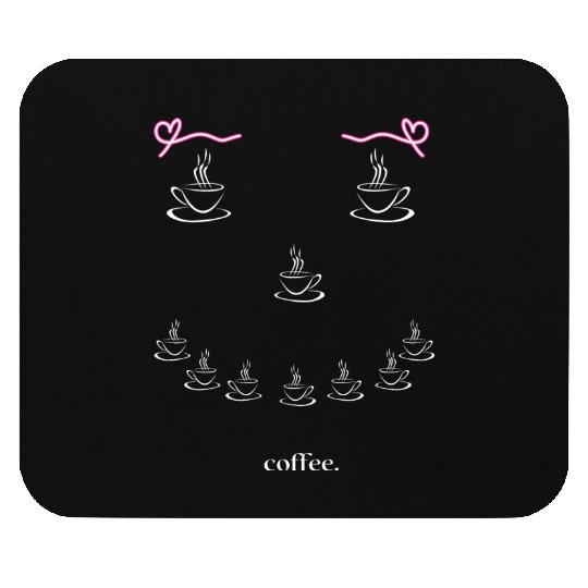 Smiling Coffee Face Mouse Pads