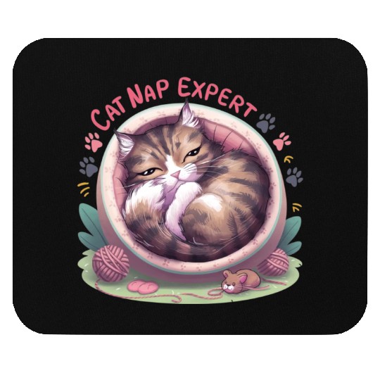 Cat Nap Expert - Funny Cat Outfit! Mouse Pads