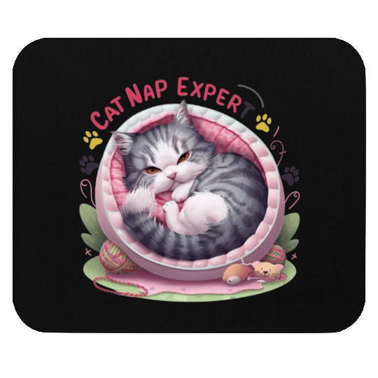 Cat Nap Expert - Funny Cat Outfit! Mouse Pads