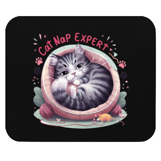 Cat Nap Expert - Funny Cat Outfit! Mouse Pads