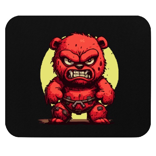 Angry Stuffed Bear Mouse Pads