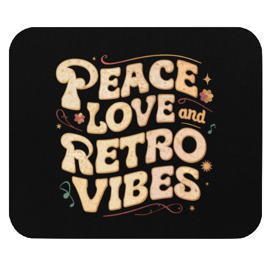Peace, Love, and Retro Vibes Mouse Pads