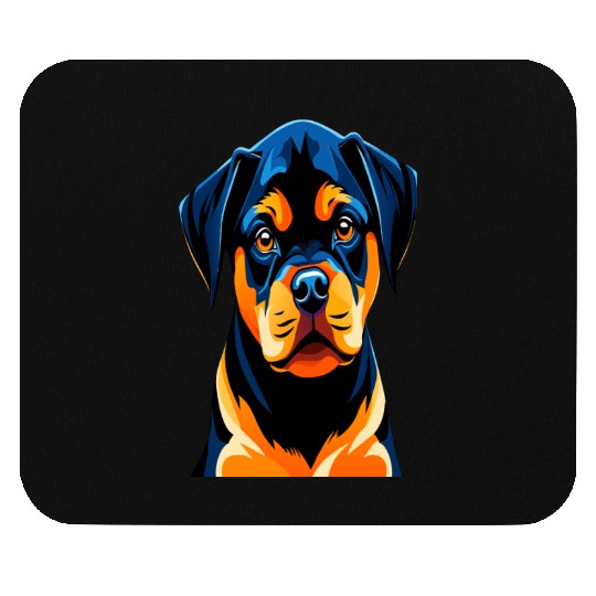 Cute Rottweiler Puppy's Illustration Mouse Pads