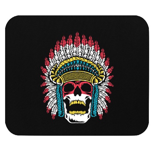 Indigenous Native American Skull Skull Head Mouse Pads