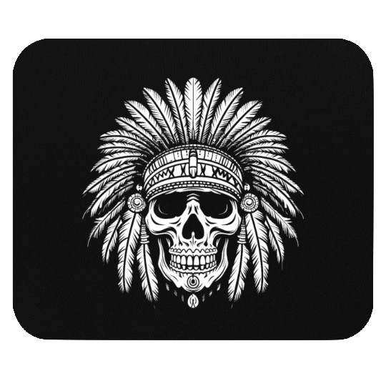 Indigenous Native American Skull Head Mouse Pads