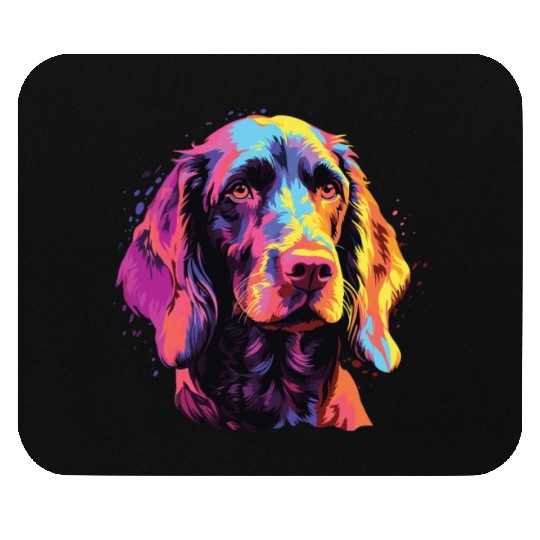 Watercolor Colorful German Wirehaired Pointer Mouse Pads