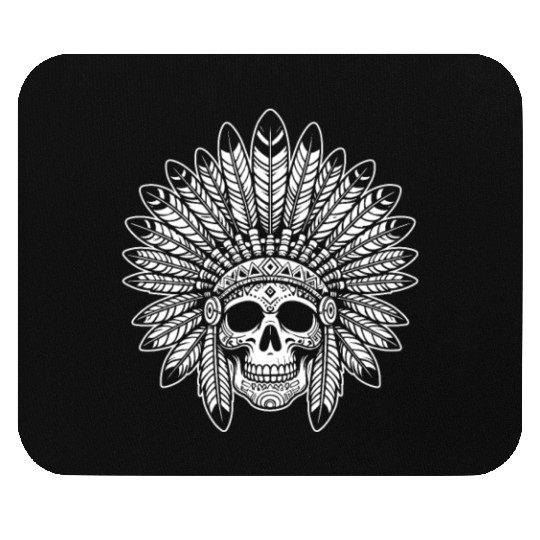 Indigenous Native American Skull Head Mouse Pads