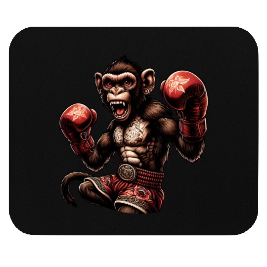 Muay Thai Monkey - Martial Arts Mouse Pads
