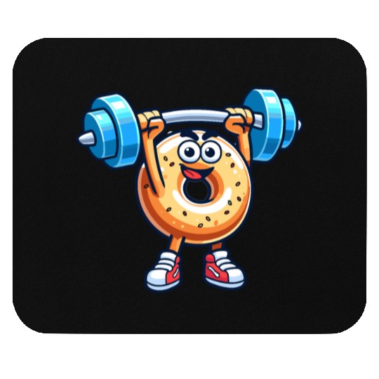 Fitness Gym Sport Bodybuilder Bodybuilding Bagel Mouse Pads