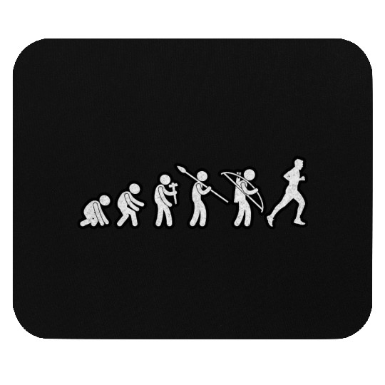 Evolution Running White Grunge Mouse Pads