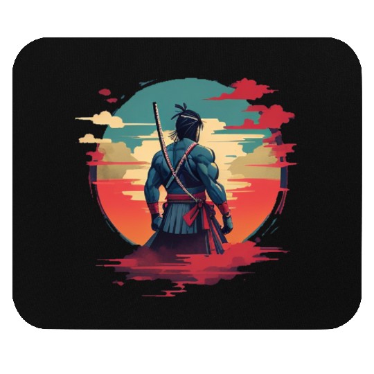 Anime samurai silhouet Mouse Pads