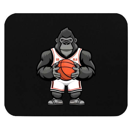 Funny Gorilla Playing Basketball Mouse Pads