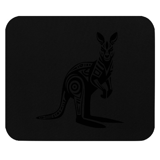 Kangaroo Tribal Style Vector Design Single Color Mouse Pads