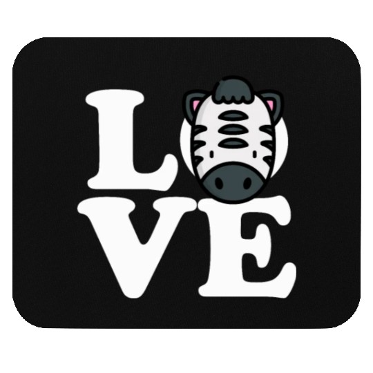 LOVE Zebra Funny Stripes Animal Face African Pun Mouse Pads