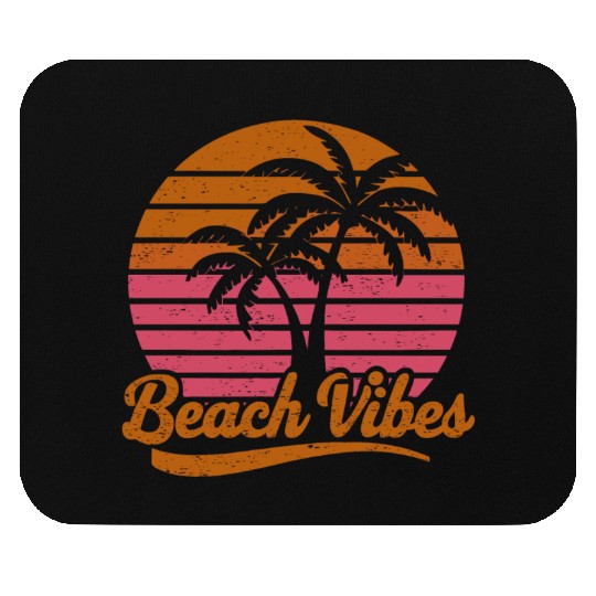 Beach Vibes Retro Sun Vacation Palms Mouse Pads