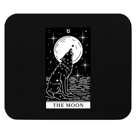 Tarot Card The Moon Wolf Howling Mouse Pads