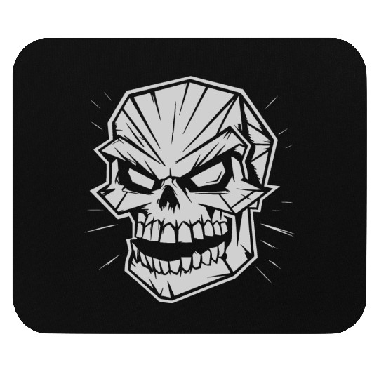 Skull cartoon illustration Mouse Pads