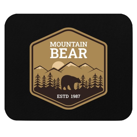 Mountain Bear - Brown Mouse Pads