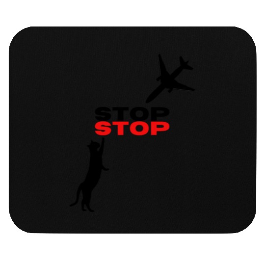 Funny Hilarious Cat Kitty Stop Airplane In Mid Air Mouse Pads