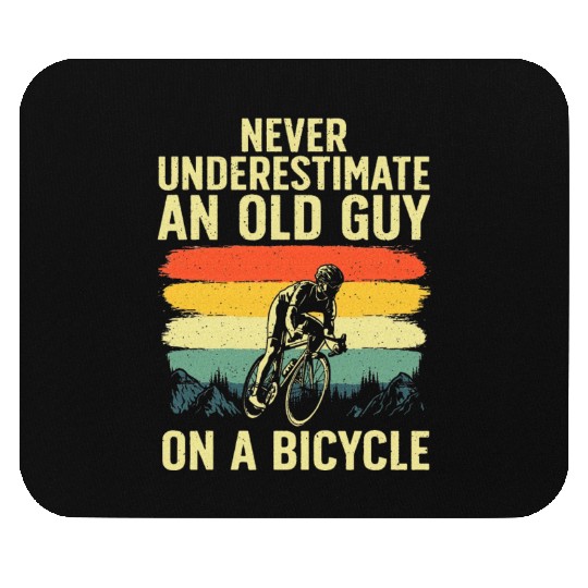 Cool Cycling Art For Men Grandpa Bicycle Riding Mouse Pads