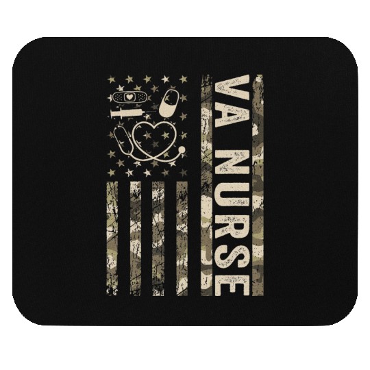 VA Nurse Camouflage Patriotic US Flag Nurse Life Mouse Pads